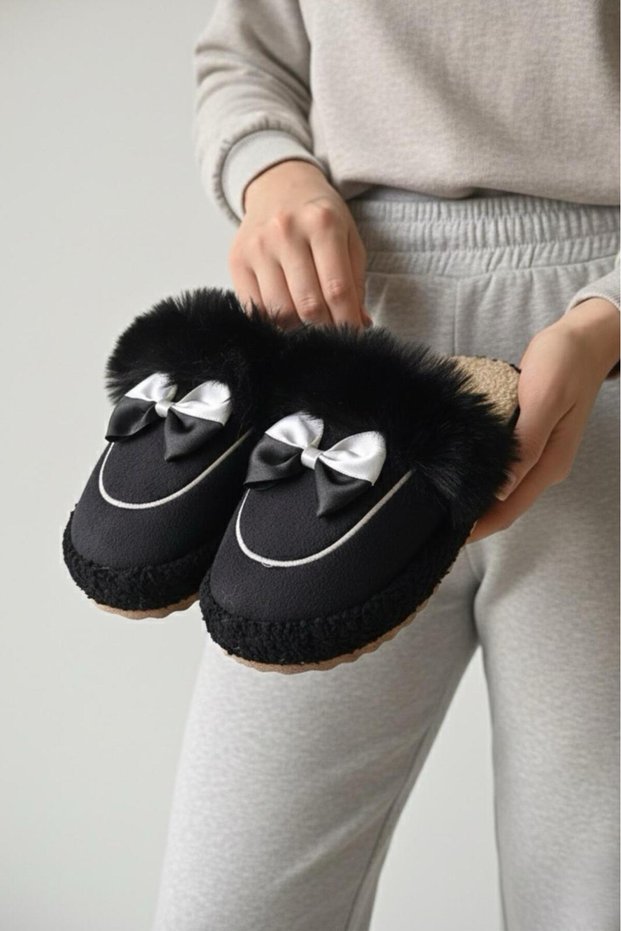 Romy Kurdela Women's Indoor Slippers Plush House Slippers Noiseless Sole Warm Stylish Furry Slippers