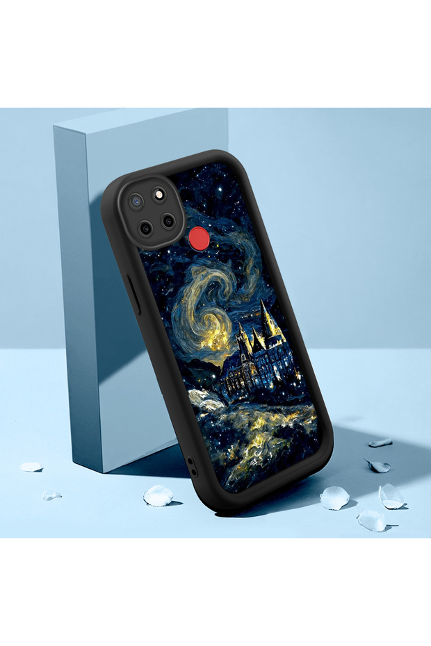 حافظة سيليكون سوداء متوافقة مع نمط السماء الساحر من Realme C25 - 1