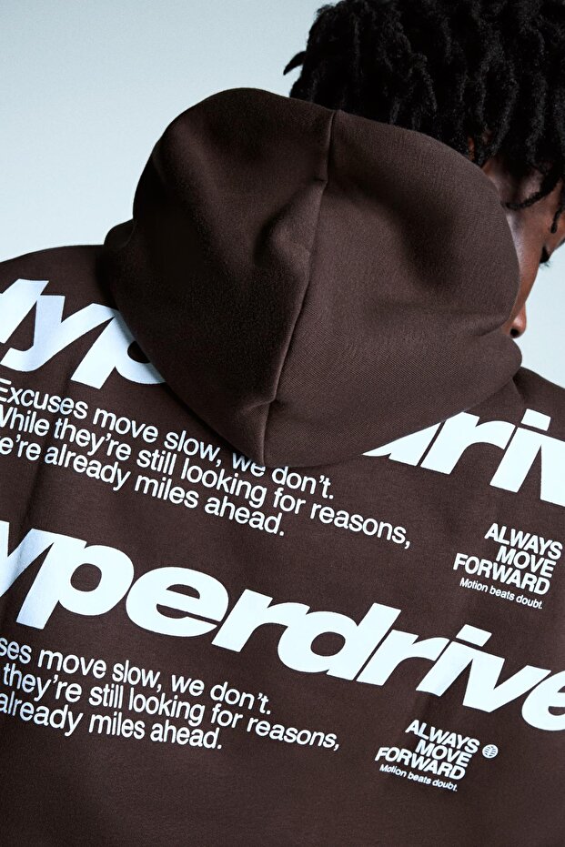 Baskılı kapüşonlu sweatshirt - 5