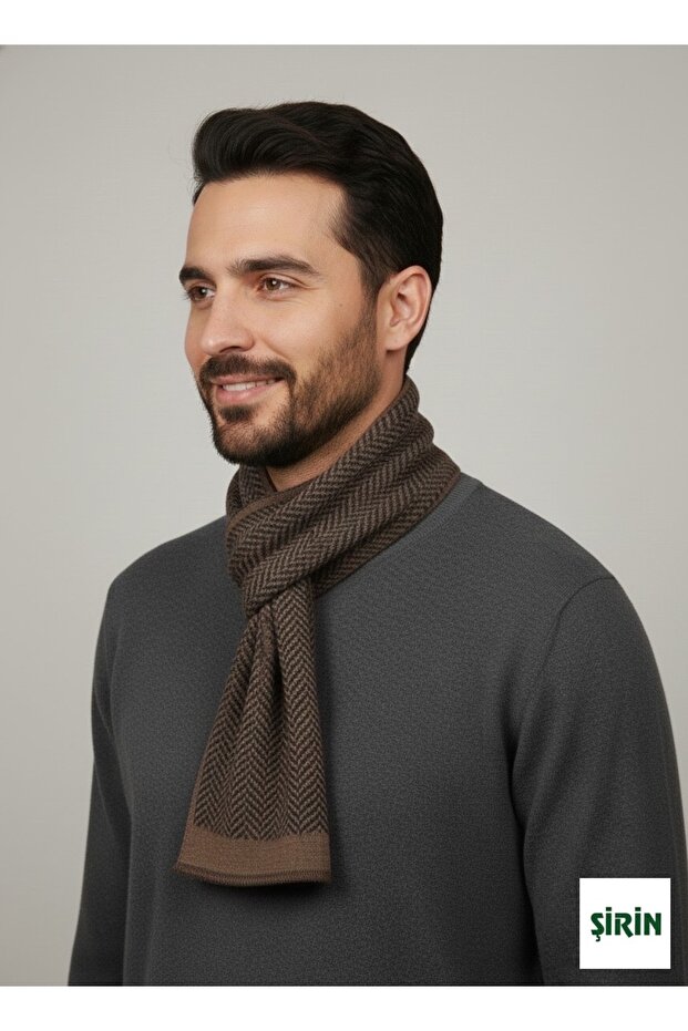 Men's Double-Sided Striped Scarf Warm - Kaşkol Soft Knitwear Winter Premium