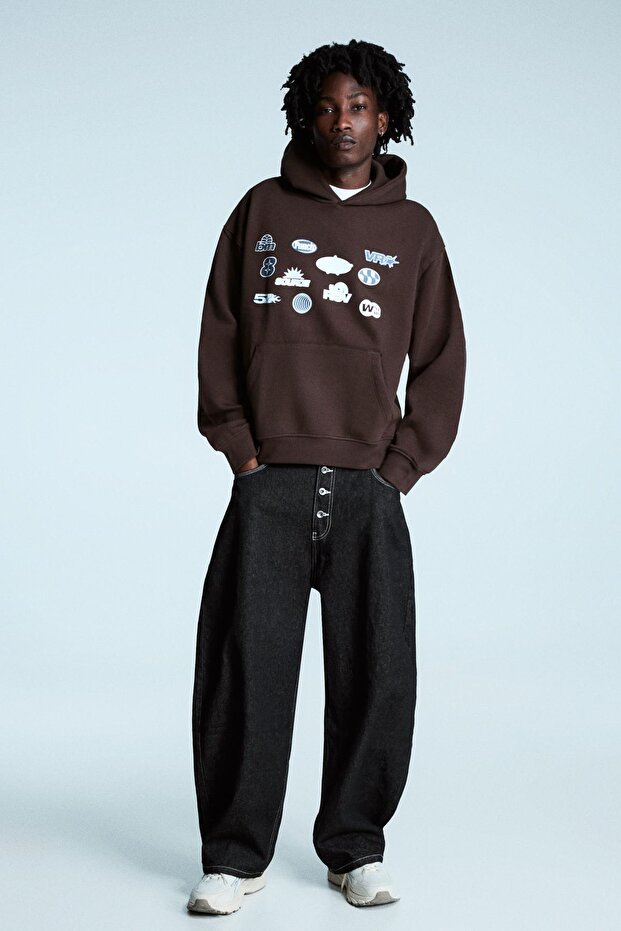 Baskılı kapüşonlu sweatshirt - 4