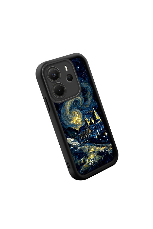 حافظة سيليكون سوداء متوافقة مع هاتف Xiaomi Redmi Note 14 بنمط السماء الساحر - 4