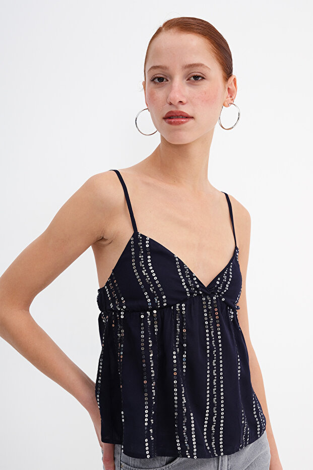 Askılı Pullu Bluz A17722 - 2