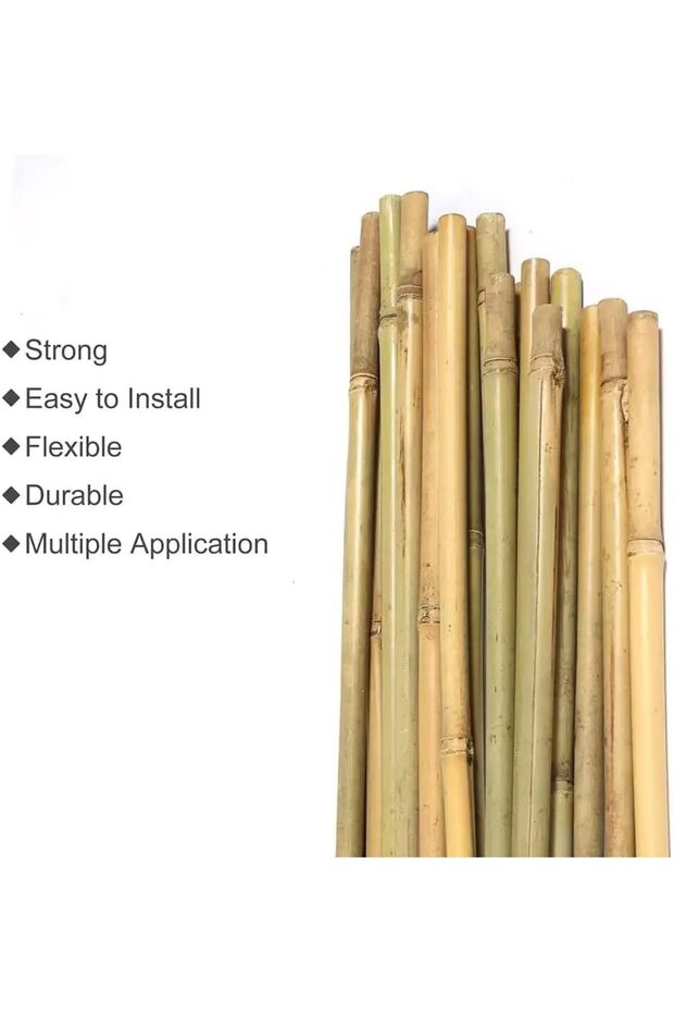OneDcor Natural Bamboo Poles for Plant Support - 100cm, 4 Pcs Strong Gardening Sticks