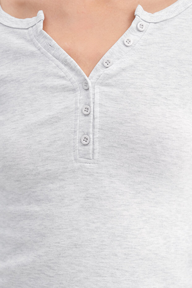 Buttoned Collar Blouse B0330 - 3