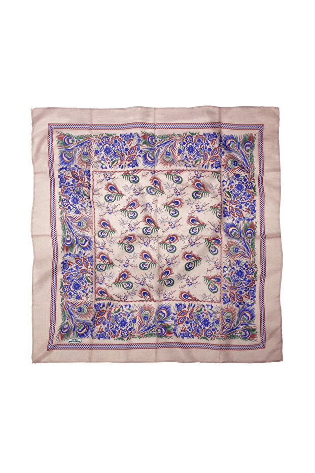 وشاح قطني منقوش 75×75 سم