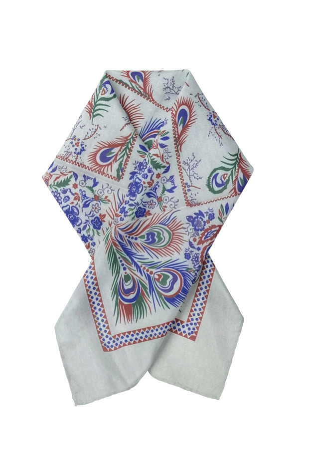 وشاح قطني منقوش 75×75 سم - 4