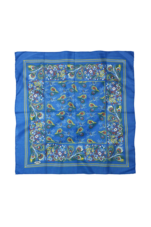 وشاح قطني منقوش 75×75 سم - 1