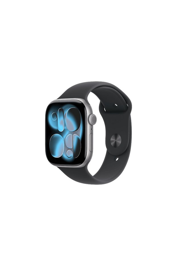 Watch Series 11 GPS + Cellular 42mm Space Grey Aluminium Case with Black Sport Band - S/M MF