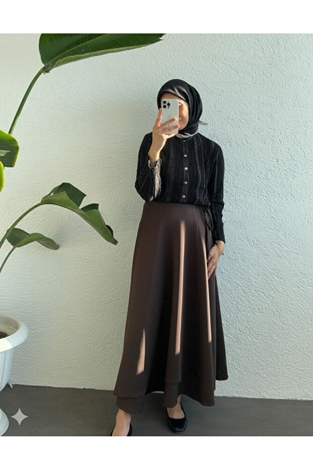Scuba Fabric Wrap Tie Skirt