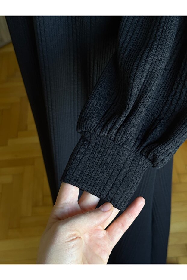 Kapüşonlu ve Cepli Örme Elbise 2402 NAVRA | - 3