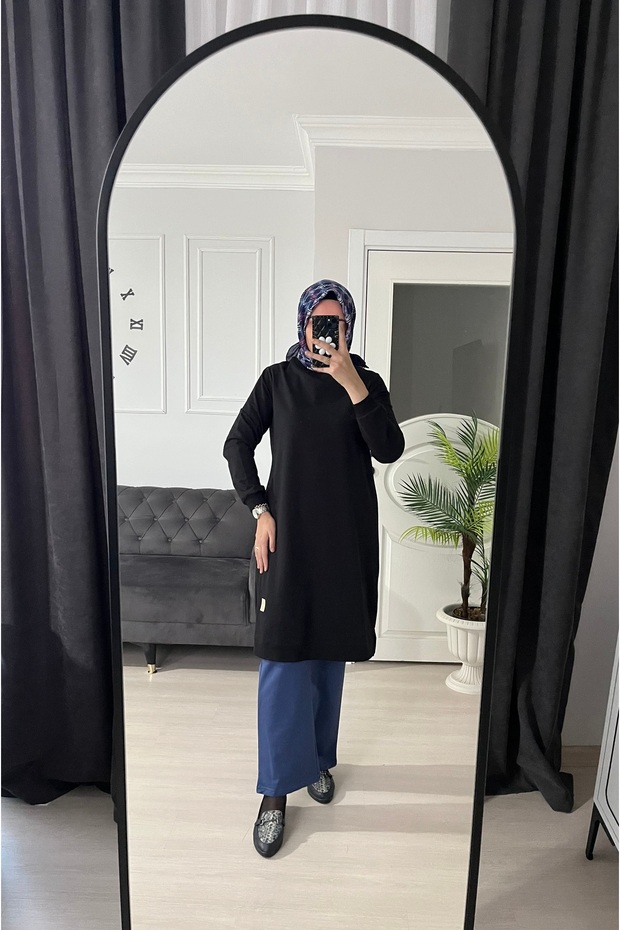 Tek Renk Basic Tunik 85 CM - 4