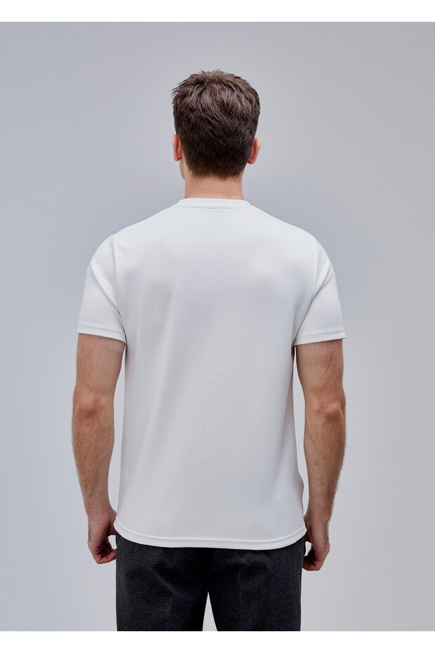 Beyaz Renk Basic Modal Tshirt - 6