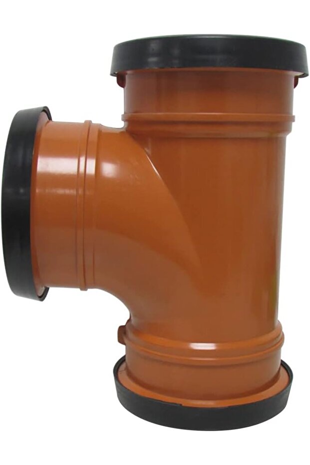 Red UPVC Pipe Fitting - 6 INCH Push Tee Double
