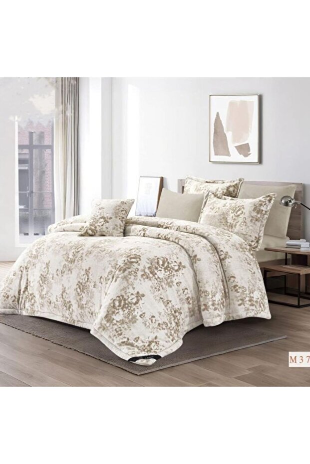 مفرش فتون مخمل مشجر شتوي مزدوج