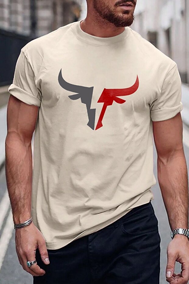 Men's Bull Silhouette Printed Oversize T-shirt