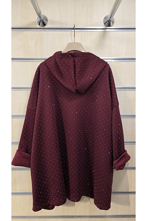 Taş Baskılı Ceket Kapüşonlu Oversize - 6