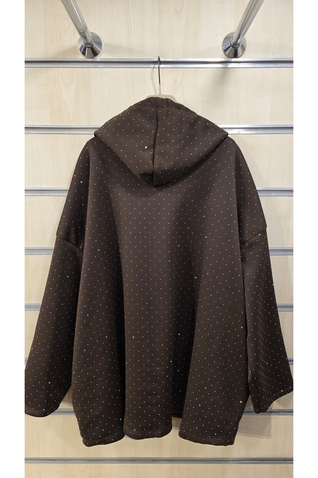 Stone Printed Jacket Hooded Oversized - 5