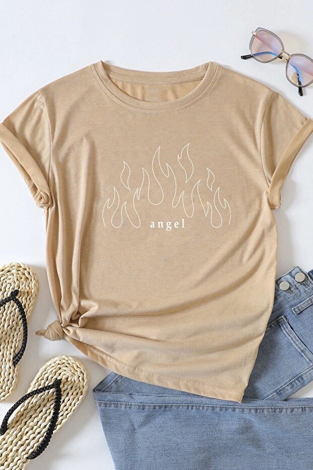 Unisex White Printed T-shirt