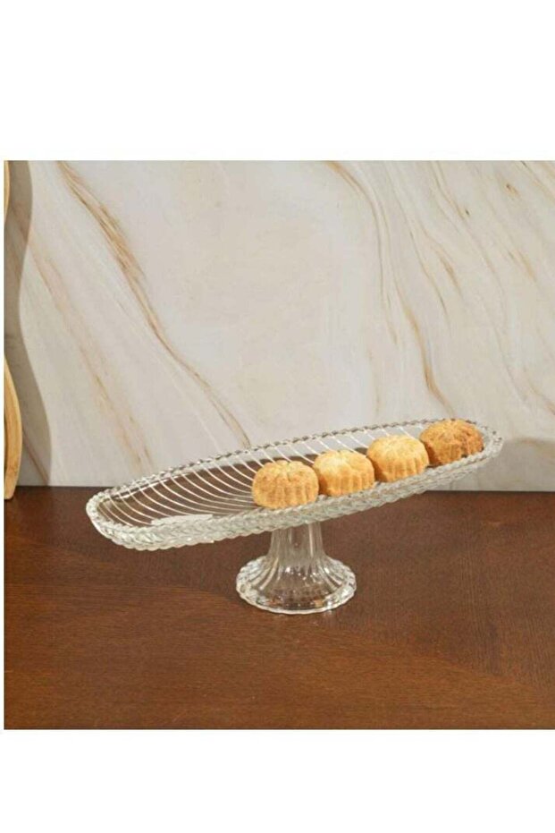 صينية تقديم كريستالية مع قاعدة - 2