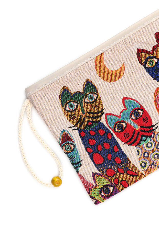 محفظة نسيج نمط القط - 3