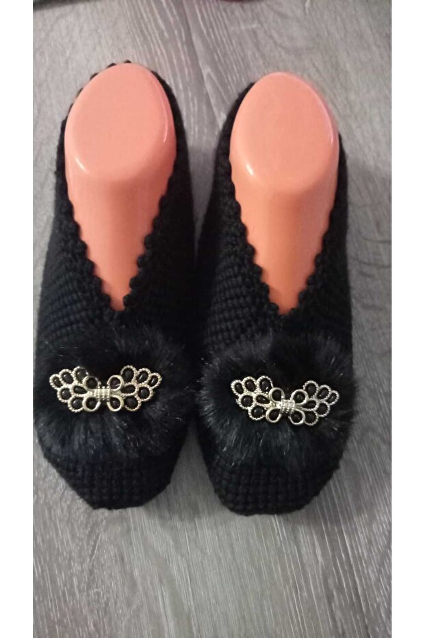 Tunus Örgüsü Tokalı Patik - 1