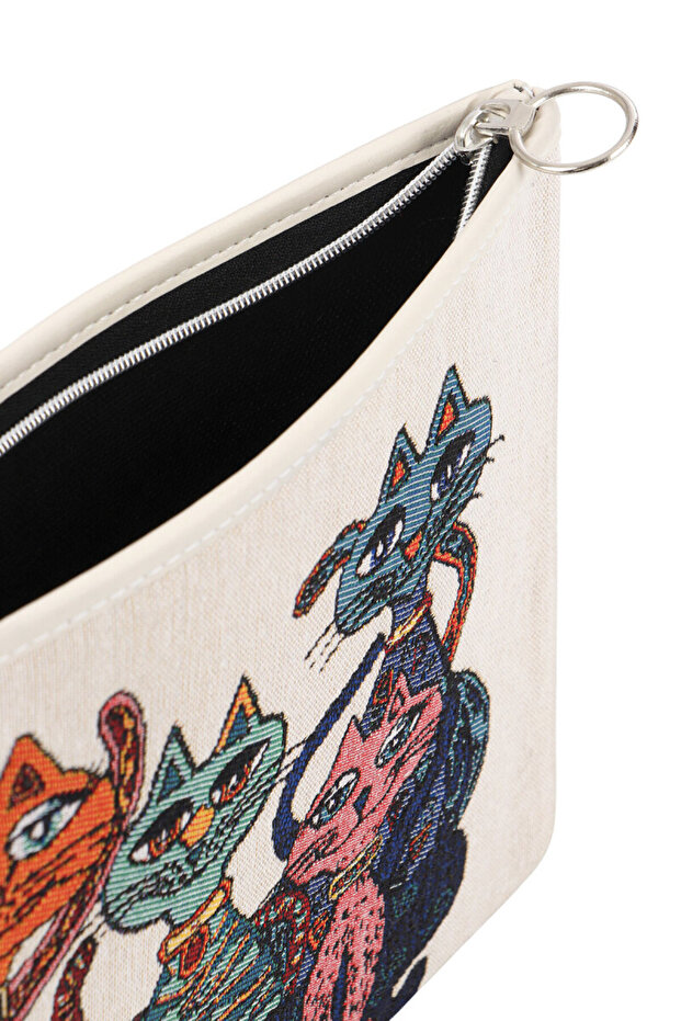 Cat Pattern Tapestry Handbag - 4