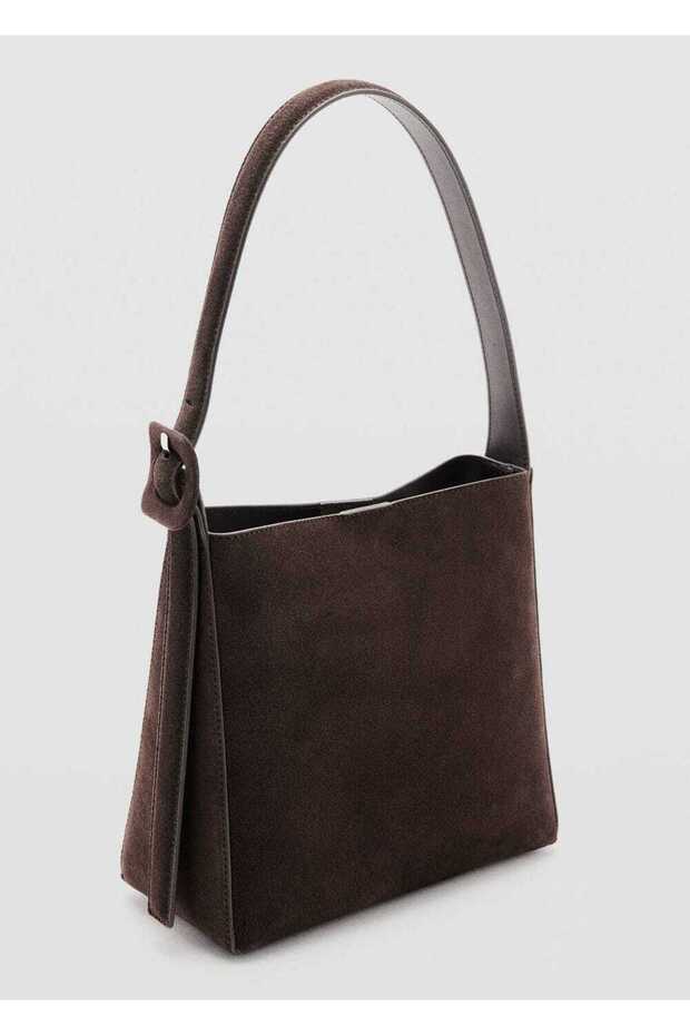 Süet deri shopper çanta - 1