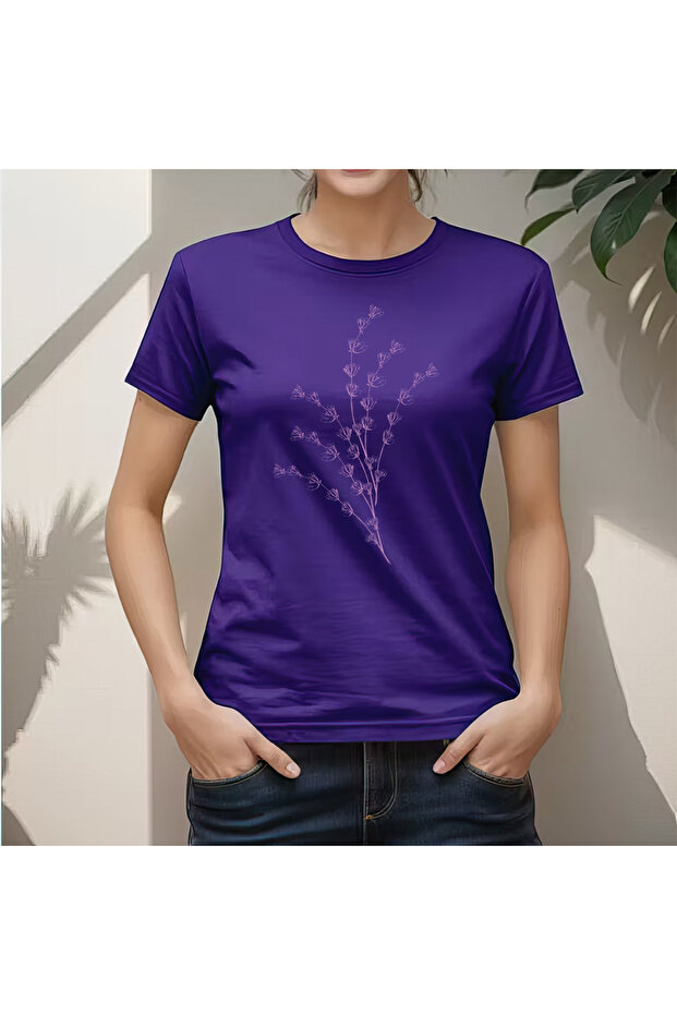 Lavanta Printed Purple Color T-Shirt