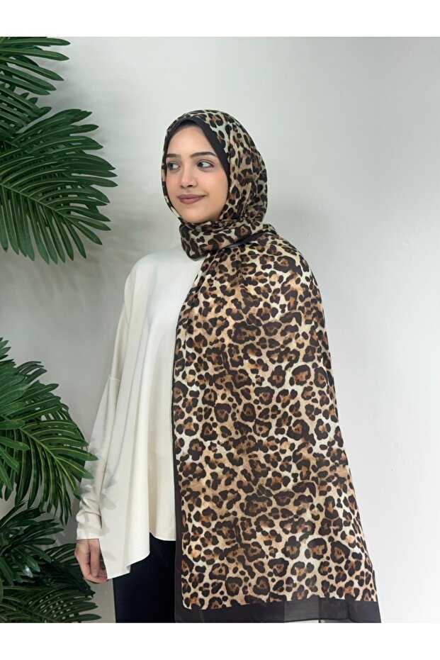 Leopar desen soft şal - 1