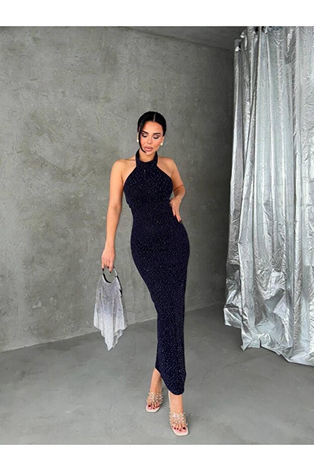 Rochie lungă brodată cu pietre - 5