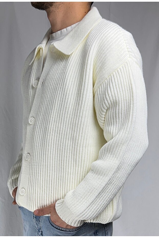 REGULAR ÖRME DÜĞMELİ FİT HIRKA - 3