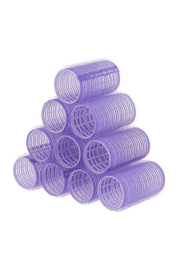 10-Piece Large Self Grip Hair Curl Roller Purple