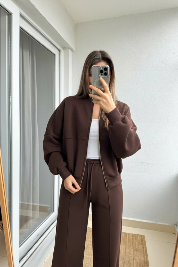 طقم سترة نسائية أساسية مريحة بثلاث خيوط - 3