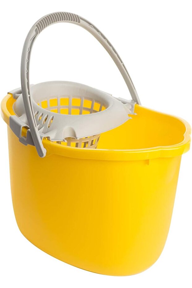 CLEANING BUCKET 15 L WITH WRINGER, Yellow, 10361
