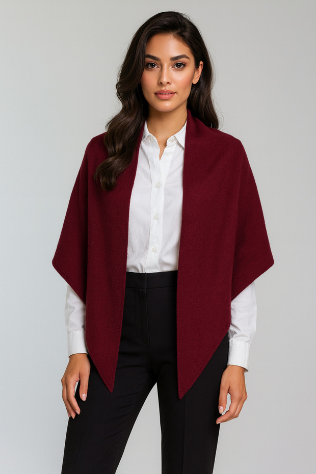 Tek Renk Triko Üçgen Şal - 2