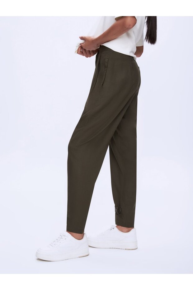 Düz Paça Regular Yeşil Pantolon - 4