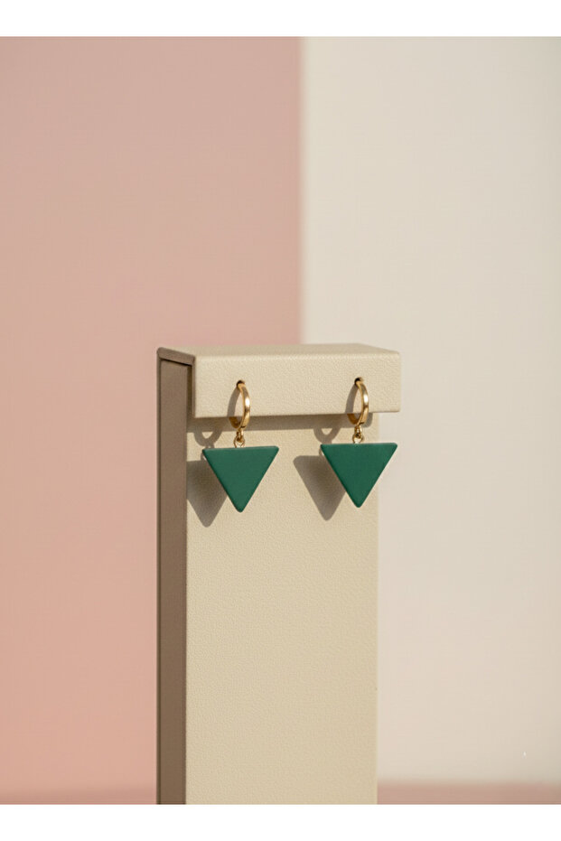 نوفيريا - مثلث بسيط - أقراط مثلثة متدلية مطلية بالمينا - 2