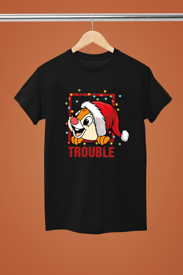 Christmas Printed Cotton Short Sleeve Regular Fit Women and Men Couple T-Shirt