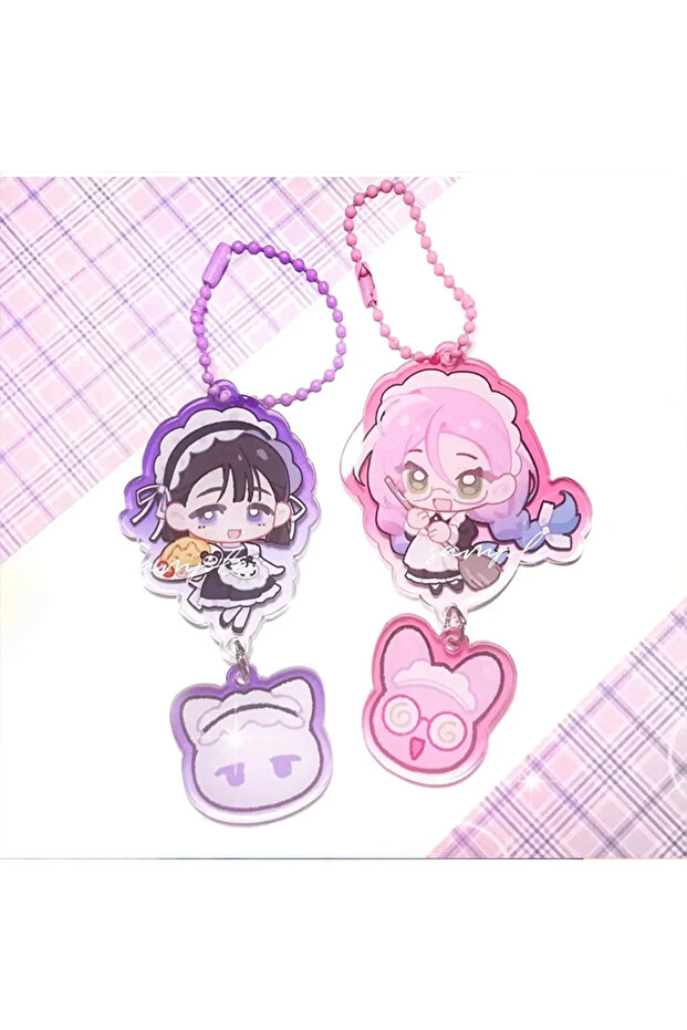 K969-set Comic ALIEN STAGE Mizi Sua Acrylic Keychain Charm Keyring Cartoon Versatile Backpack Pendan