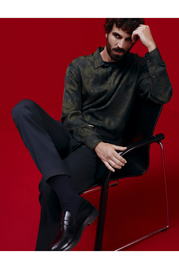 Regular Fit Çiçek Desenli Gömlek - 3