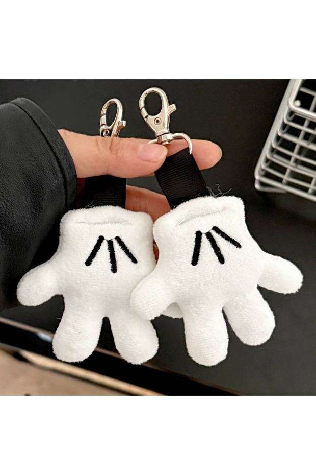 Plush 2 pcs Creative And Wonderful Plush Glove Pendant Cute Keychain Bag Decoration Pendant