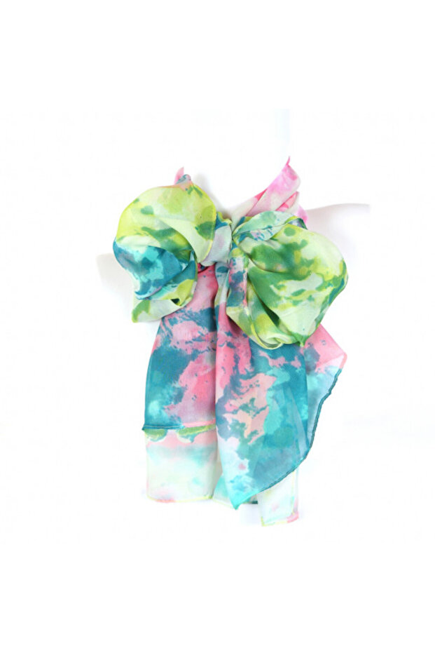 Eșarfă roz și verde - 1