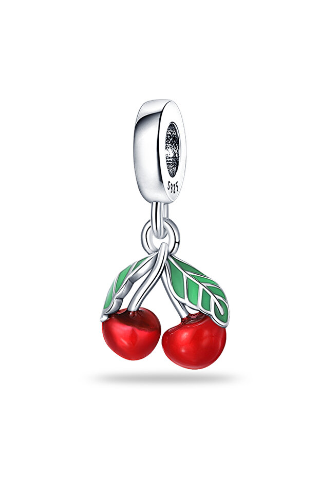 CMS1756 New 925 Silver Color Strawberry Cherry Fruit Series Charms Beads Fit 3mm 925 Original Bracel