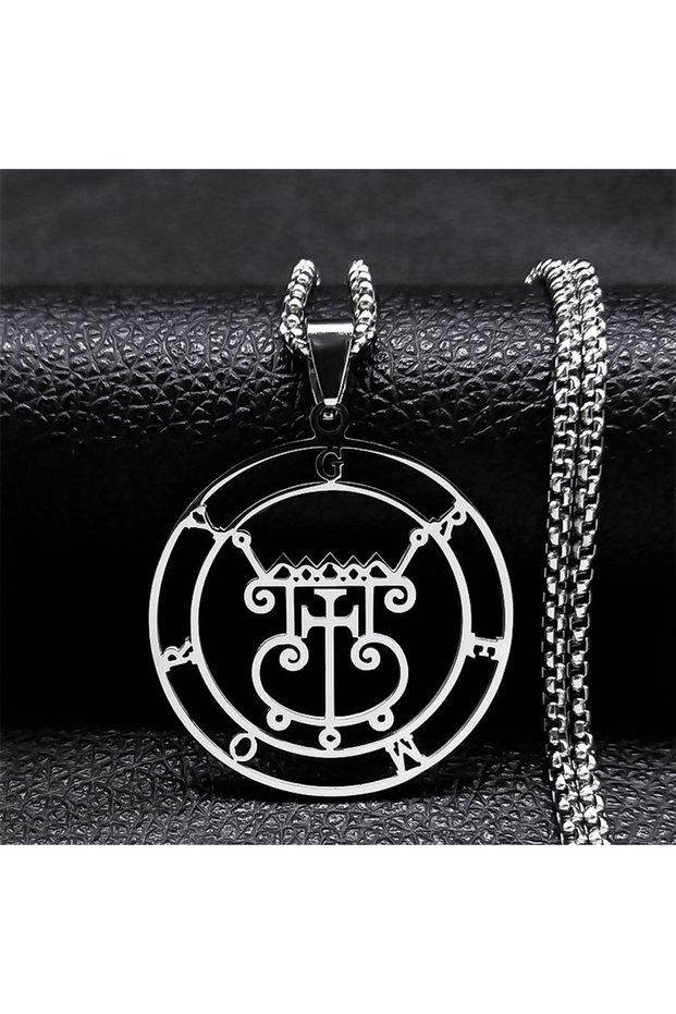 Gremory 50 BOX SR 2024 Fashion Sigeal Sigil De Lucifer Stainless Steel Satan Necklace Asmoday Lazer