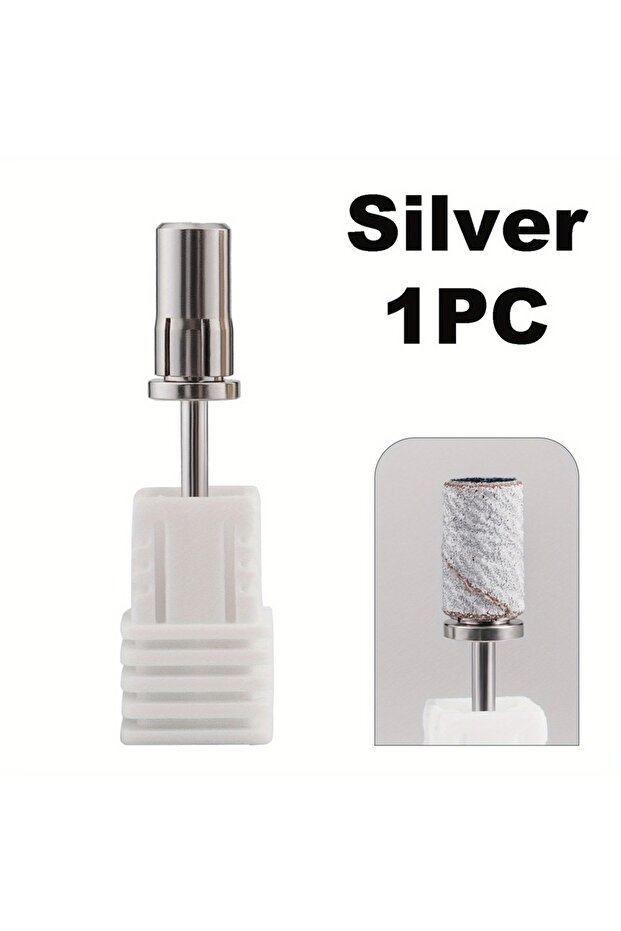Silver 1pc 1PC Nail Art Sanding Band Mandrel Bit, Silver/Golden/Color Titanium Grinding Head Shaft,