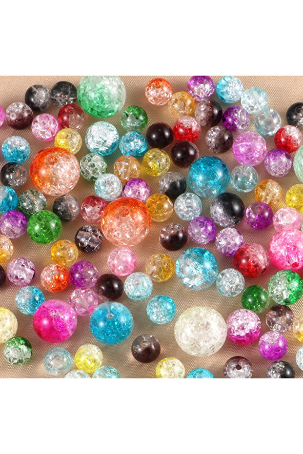 Multicolor 100pcs Glass Beads Colorful Glazed Loose Beads Spacer Beads Diy Beaded Bracelet Necklace