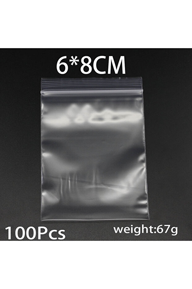 6x8cm-100pcs 30-100Pcs Thick Plastic Poly Clear Bags 4x6/5x7/6x8/7x10cm Jewelry Packaging Lock Zippe