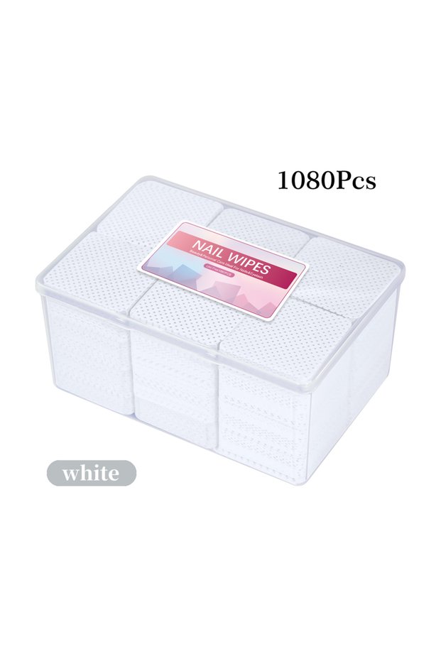 1080pcs White Lint-Free Nail Polish Remover Cotton Wipes UV Gel Tips Remover Cleaner Paper Pad Nails