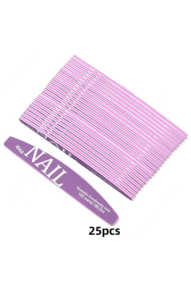 25pcs 25Pcs Purple Half Moon Nail File 120/180 Grit Nail Styling Tools For Home And Salon Use Gifts